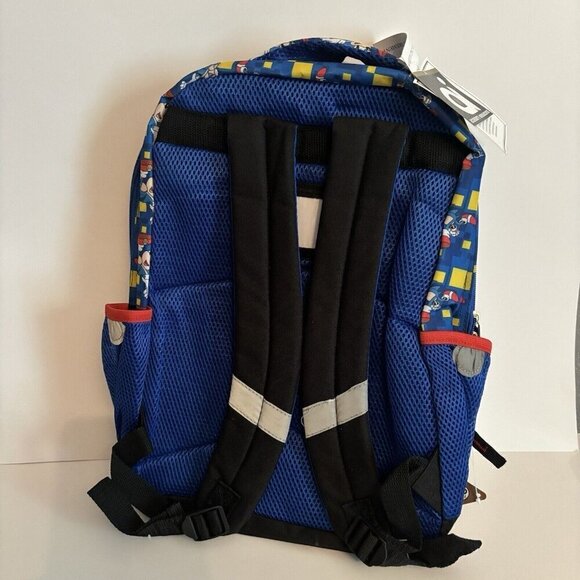 Sega Sonic The Hedgehog Game On 16” Safety Reflective School Backpack Book Bag - Picture 2 of 4